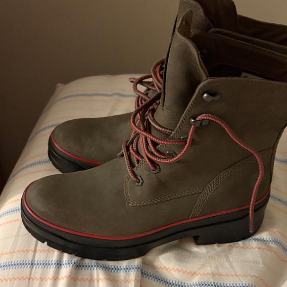Timberland Men's Olive and Red Boots - Picture 3 of 4